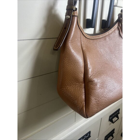Dooney & Bourke Samba Hobo Bag Saddle Carmel Brown Pebble Leather Bag Purse Lock - Picture 3 of 16